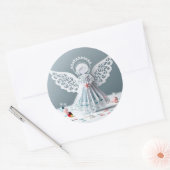 Paper Lace Angel Christmas Crafts Art Ronde Sticker (Envelop)