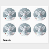 Paper Lace Angel Christmas Crafts Art Ronde Sticker (Vel)