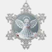 Paper Lace Angel Christmas Crafts Art Tin Sneeuwvlok Ornament (Voorkant)