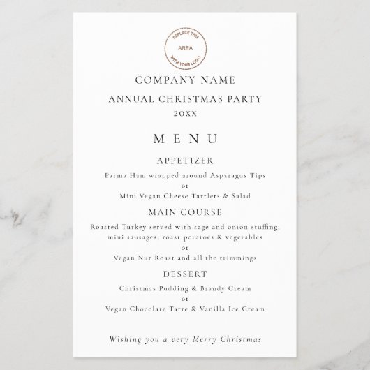 PAPER | Logo Bedrijfs Kerstfeest Menu (Voorkant)