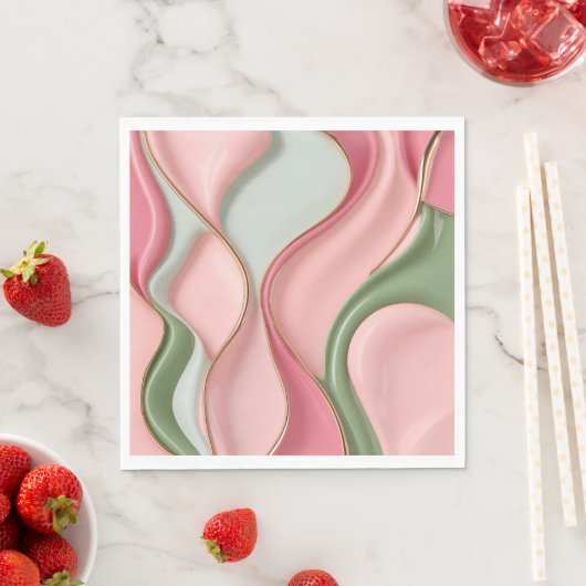 Paper luncheon napkin in stylish graphic servet (Insitu)