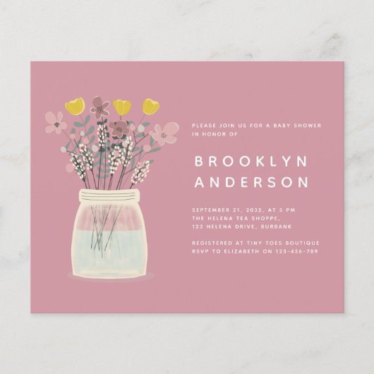 PAPER Mason Jar Baby shower Invitation Flyer (Voorkant)