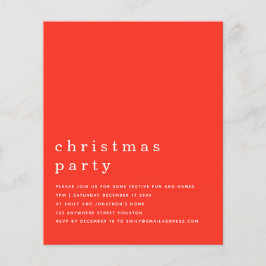 PAPER | Minimal Rood Witte Kerstfeest Uitnodiging Flyer