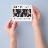 PAPER-minimalist Afstuderen vier foto-aankondiging Flyer (Hand)