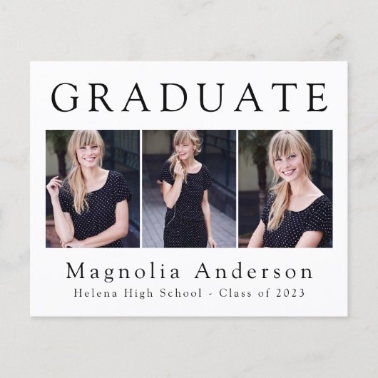 PAPER-minimalist Afstuderen vier foto-aankondiging Flyer (Voorkant)