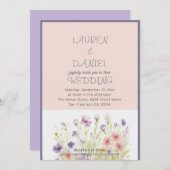 PAPER Minimalistische Tekst QR-code Bloemige Bruil Kaart (Voorkant / Achterkant)