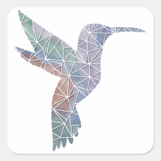 Paper Mosaic Hummingbird Sticker (Voorkant)