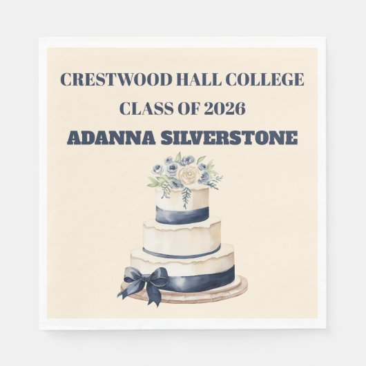 Paper Napkin-Editable Graduation Tableware Set Servet (Voorkant)