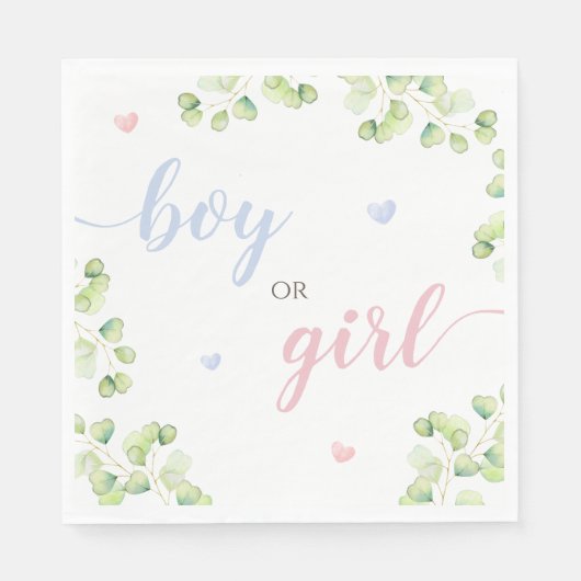 Paper Napkin Gender Reveal Party Servet (Voorkant)