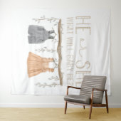 Paper Napkin, He or She, Baby shower,  Wandkleed (In Situ (horizontaal))