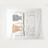 Paper Napkin, He or She, Baby shower,  Wandkleed (Voorkant (horizontaal))