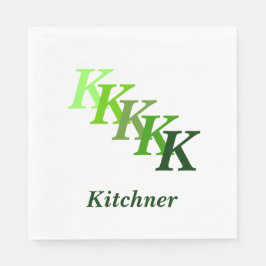 Paper Napkin - Initials with Name in Green Servetten