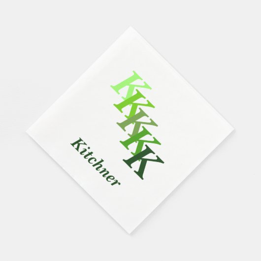 Paper Napkin - Initials with Name in Green Servetten (Hoek)