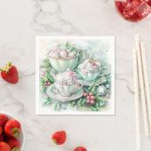 Paper Napkin-Pink Victorian Christmas Servet (Insitu)