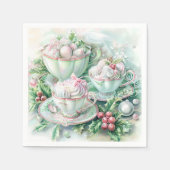 Paper Napkin-Pink Victorian Christmas Servet (Voorkant)