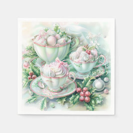 Paper Napkin-Pink Victorian Christmas Servet