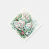 Paper Napkin-Pink Victorian Christmas Servet (Hoek)