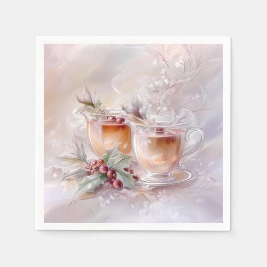 Paper Napkin-White Victorian Christmas Servet (Voorkant)