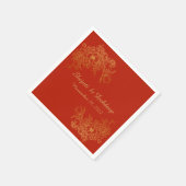 Paper Napkin with Elegant Red & Gold Servet (Hoek)