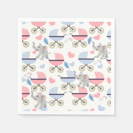 Paper Napkins Baby Stroller Elephant Stork  Servet