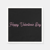 Paper Napkins Black Happy Valentine's Day  Servet (Voorkant)
