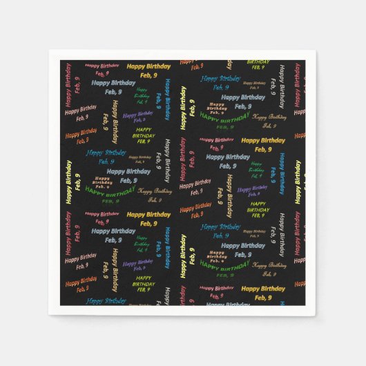 Paper Napkins February, 9 Birthday Servet (Voorkant)