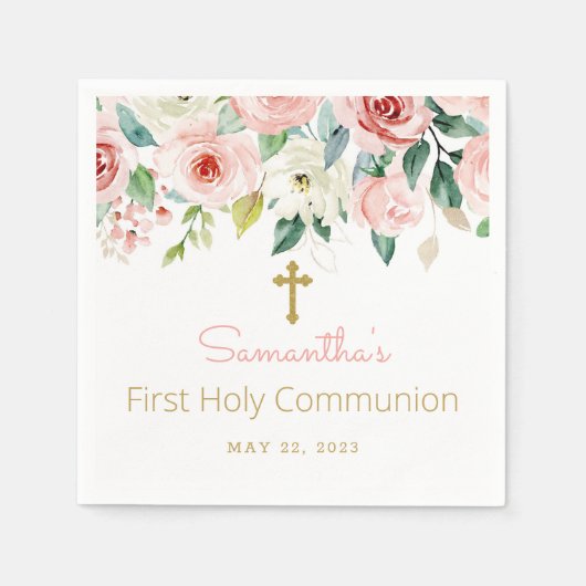 Paper napkins for the girl's first communion servet (Voorkant)