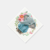 Paper Napkins Happy Blue Elephant Floral Servet (Hoek)