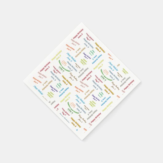 Paper Napkins June, 6 Birthday Servet (Hoek)