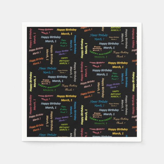 Paper Napkins March, 1 verjaardag Servet (Voorkant)