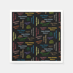 Paper Napkins March, 4 verjaardag Servet