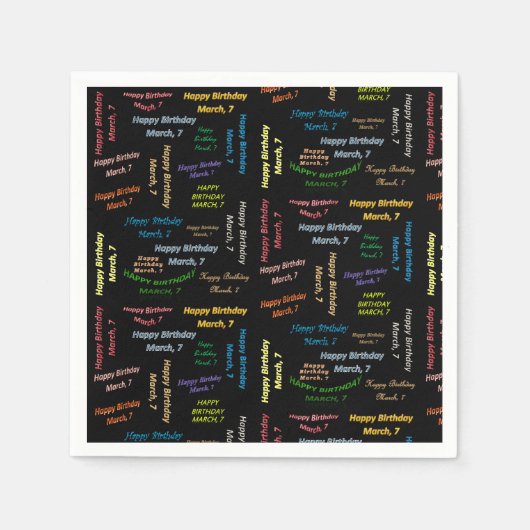 Paper Napkins March, 7 verjaardag Servet (Voorkant)
