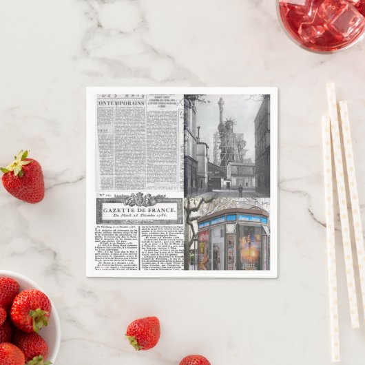 Paper Napkins, Paris France Newspaper Servet (Insitu)