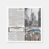 Paper Napkins, Paris France Newspaper Servet (Voorkant)
