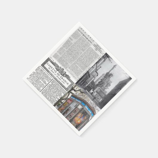 Paper Napkins, Paris France Newspaper Servet (Hoek)