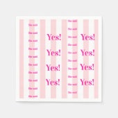 Paper Napkins Pink & White Stripe She said Yes! Servet (Voorkant)