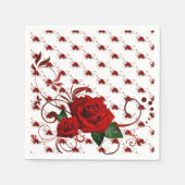 Paper Napkins, Red Rose Floral Servet (Voorkant)