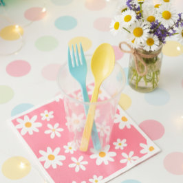 Paper napkins with daisies, Napkins with floral  Servet