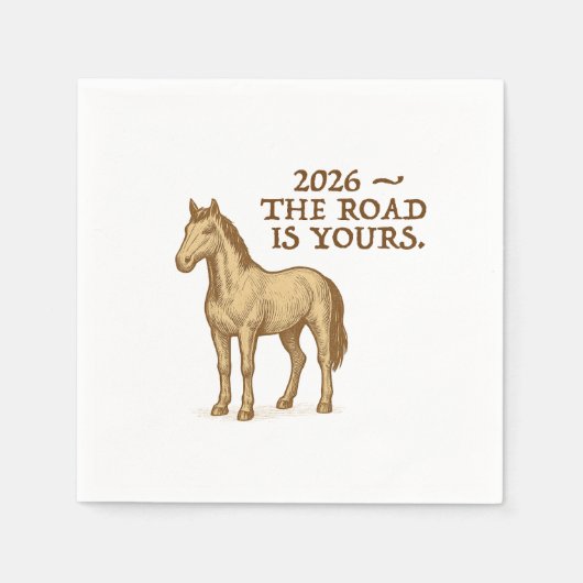 Paper Napkins with motivational text and horse Servet (Voorkant)