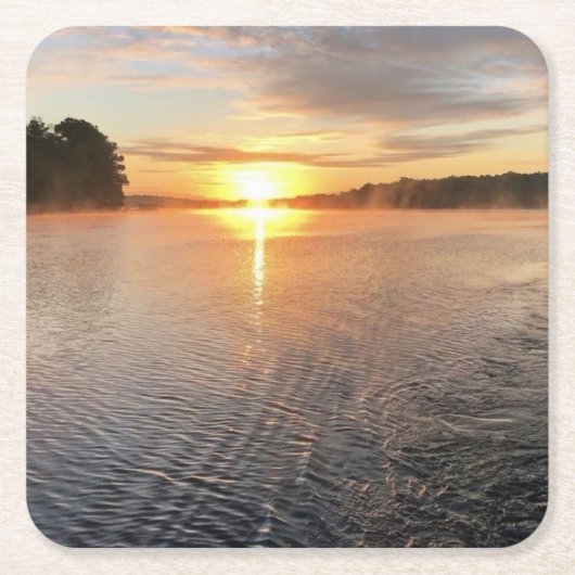 Paper Onderzetter Lake Oconee Sunrise Fotoontwerp (Voorkant)