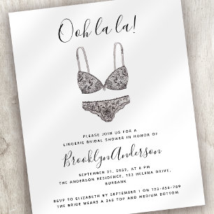 PAPER Ooh La La La Lingerie Shower Invitation Flyer
