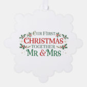Paper Ornament Card-Our First Xmas Mr & Mrs Kaart (Voorkant)