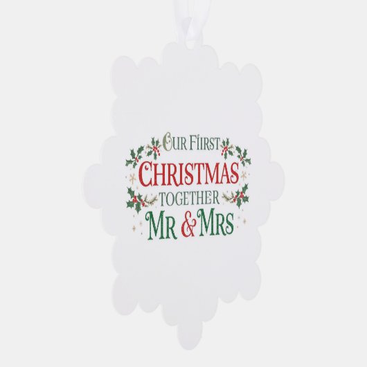 Paper Ornament Card-Our First Xmas Mr & Mrs Kaart (Rechts)