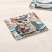 Paper Owl Coaster Kartonnen Onderzetters (Schuin)
