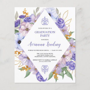 PAPER Paarse Floral Gradual Party Flyer
