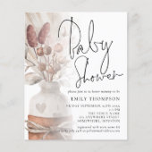 PAPER Pampas Grass Script Baby shower Invite Flyer (Voorkant)