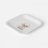 Paper & Party Borden (een leuke Bichon) Papieren Bordje (Gebogen)