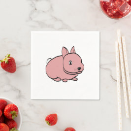 Paper party napkins with pink rabbit design servet