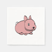 Paper party napkins with pink rabbit design servet (Voorkant)