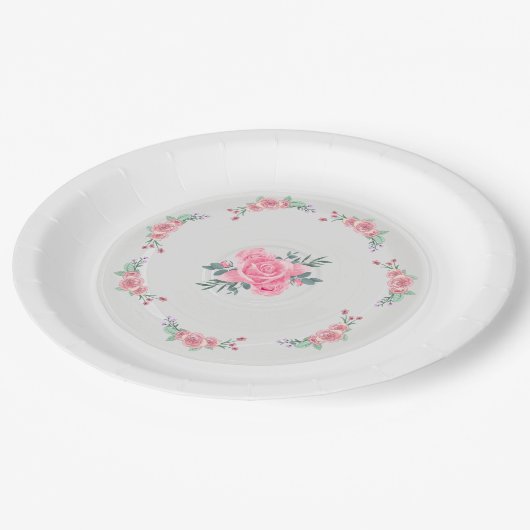 Paper & Party Plates || Rose Garden Party Plate Papieren Bordje (Gekanteld)